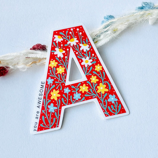 Letter A Sticker - you are AWESOME