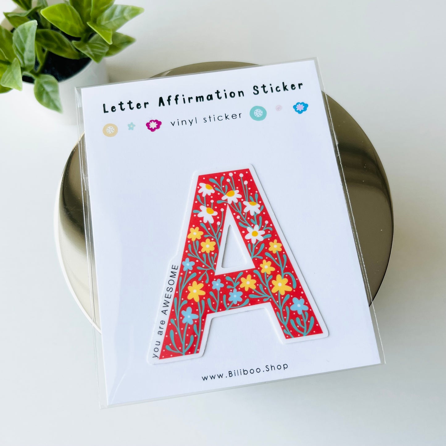 Letter A Sticker - you are AWESOME