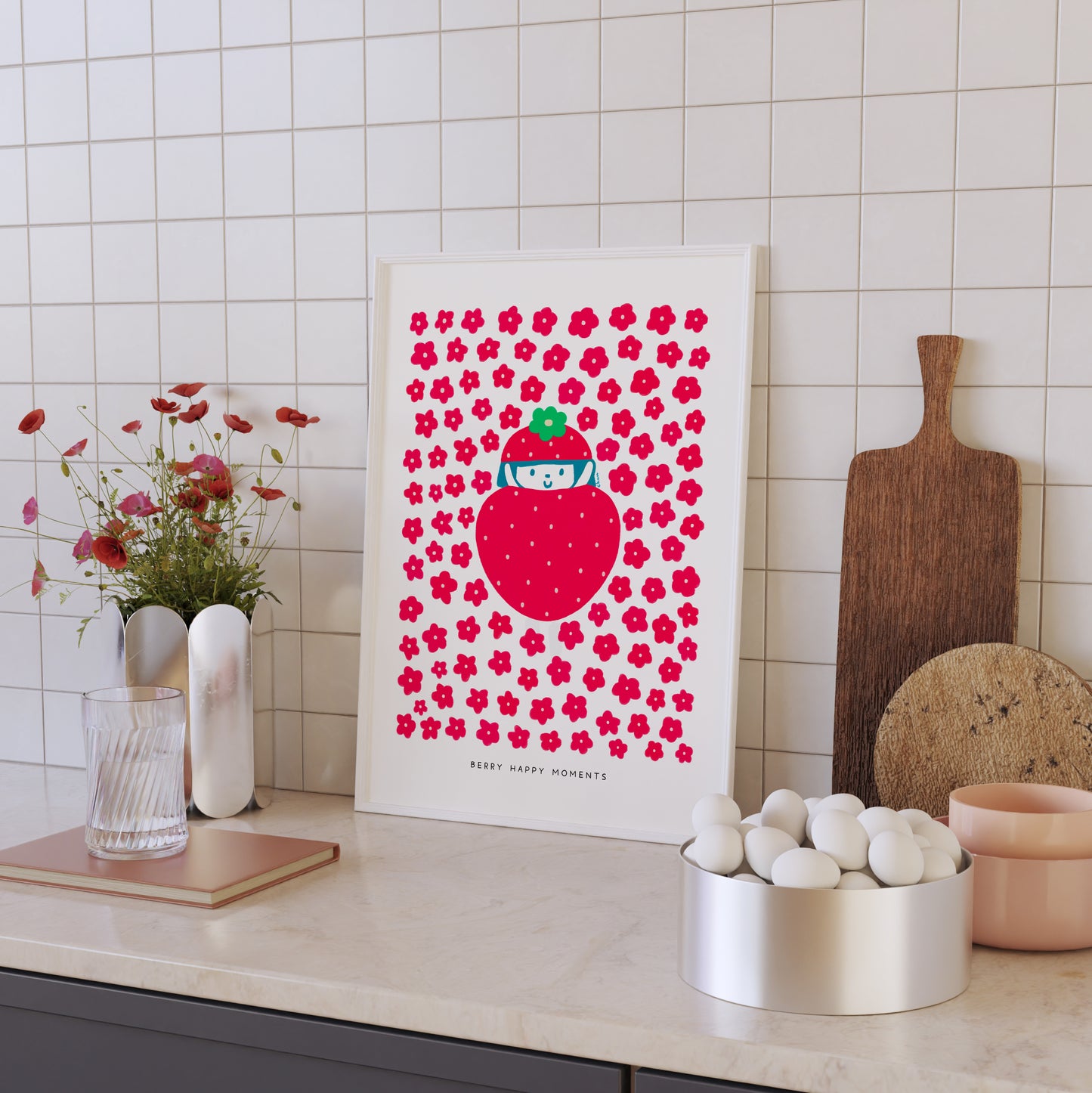 Berry Happy Moments Poster | Whimsical and Vibrant Art