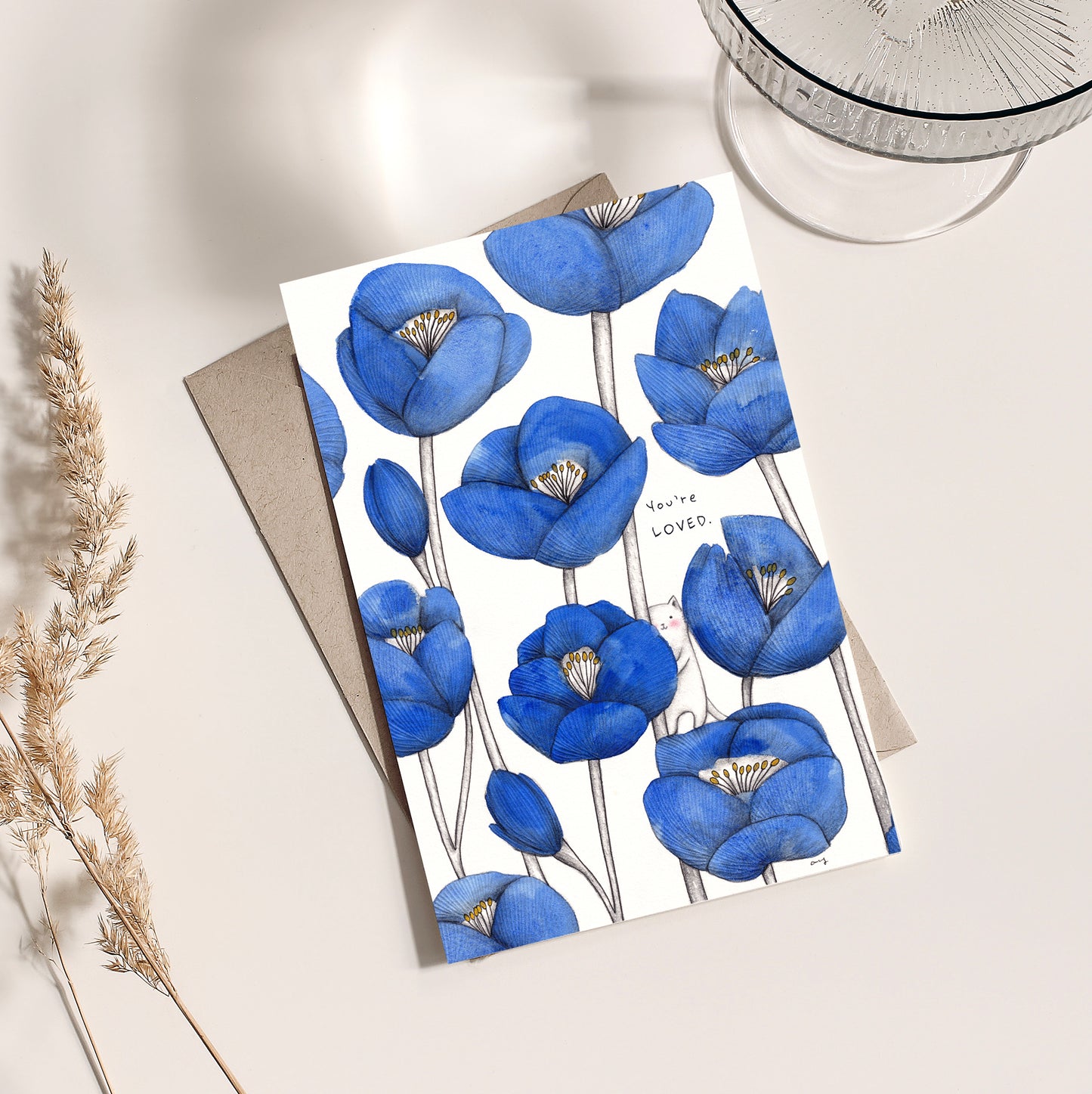 Blue Flowers - Postcard