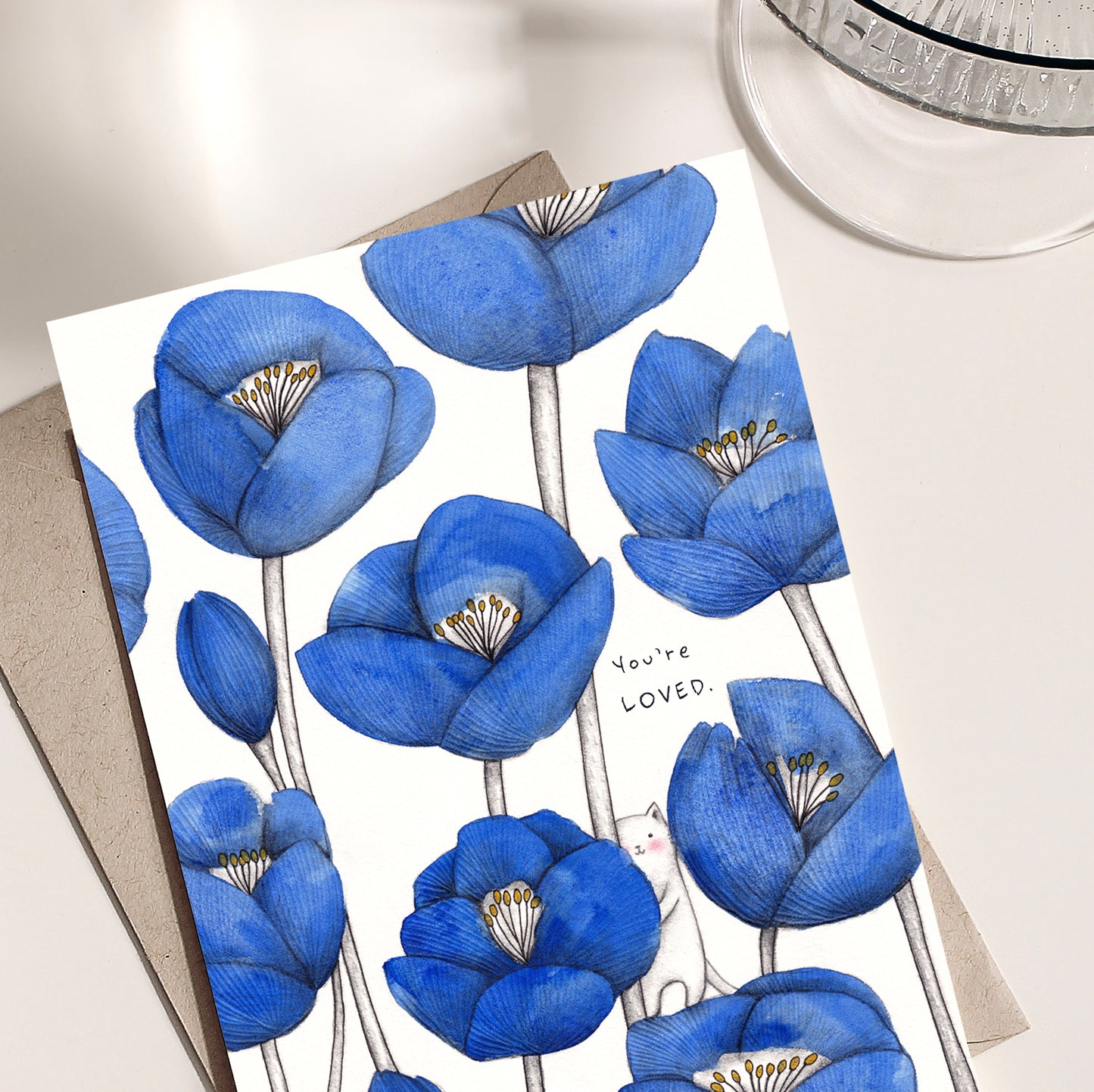 Blue Flowers - Postcard