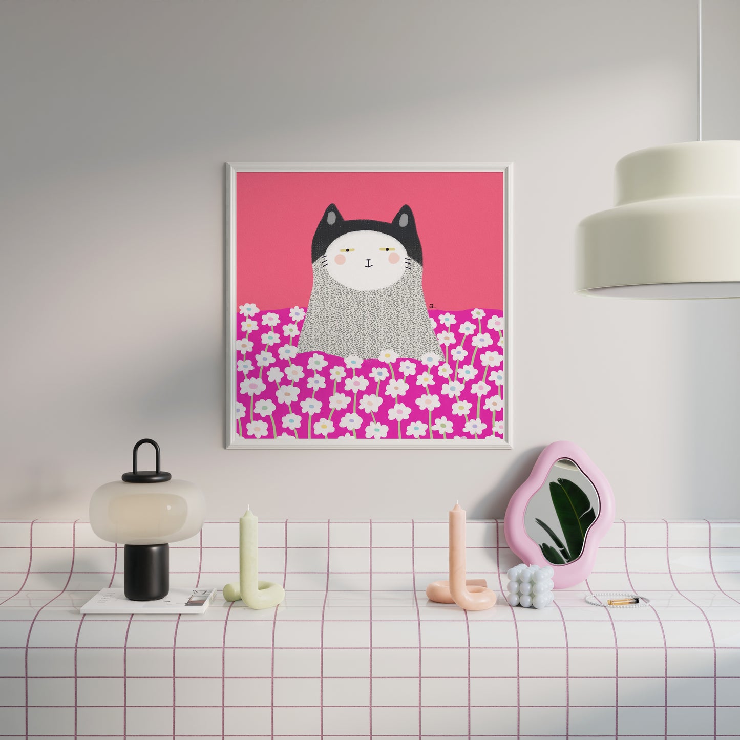Cat Amongst the Blooms - Square Poster