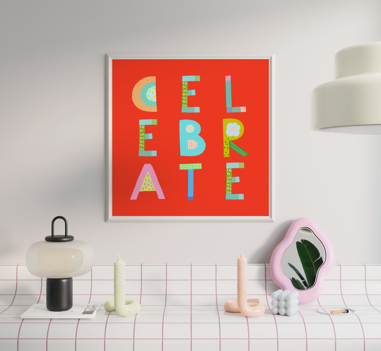 Celebrate Poster (Bright Red) – Pick Pop Prints
