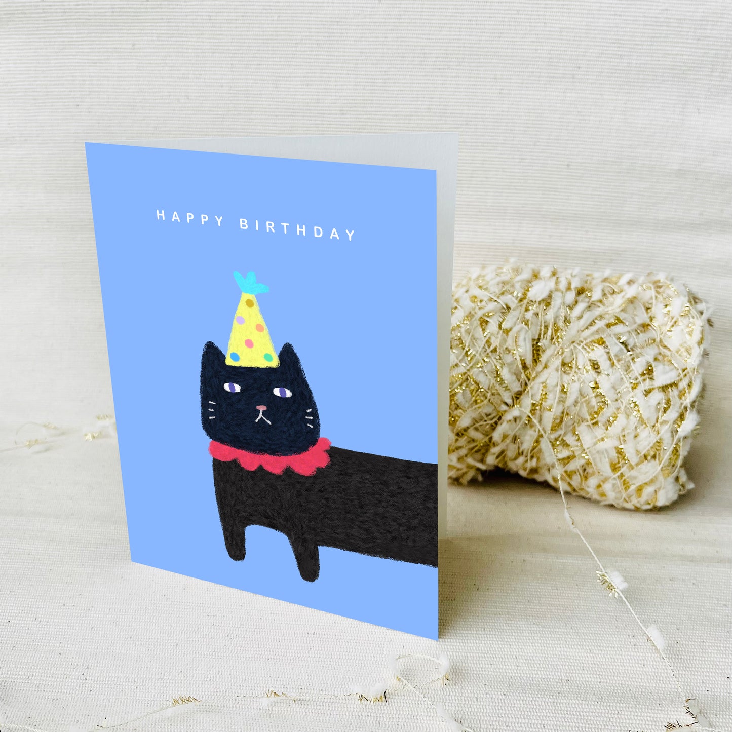 Party Animal Birthday Card - Black Cat