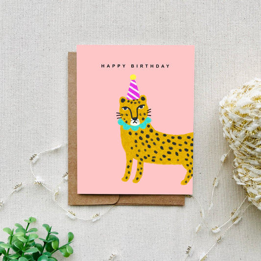 Party Animal Birthday Card - Cheetah