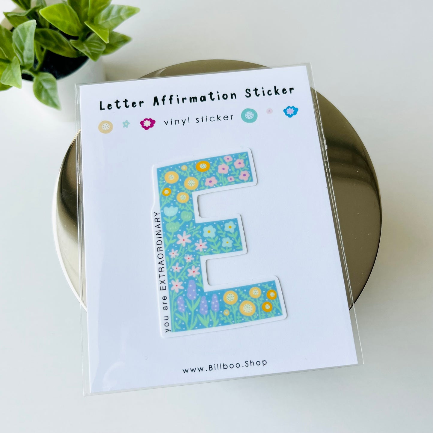 Letter E Sticker - you are EXTRAORDINARY