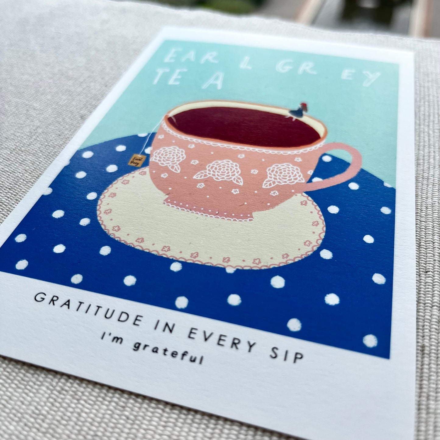 Thankful Table - Earl Grey Tea Postcard