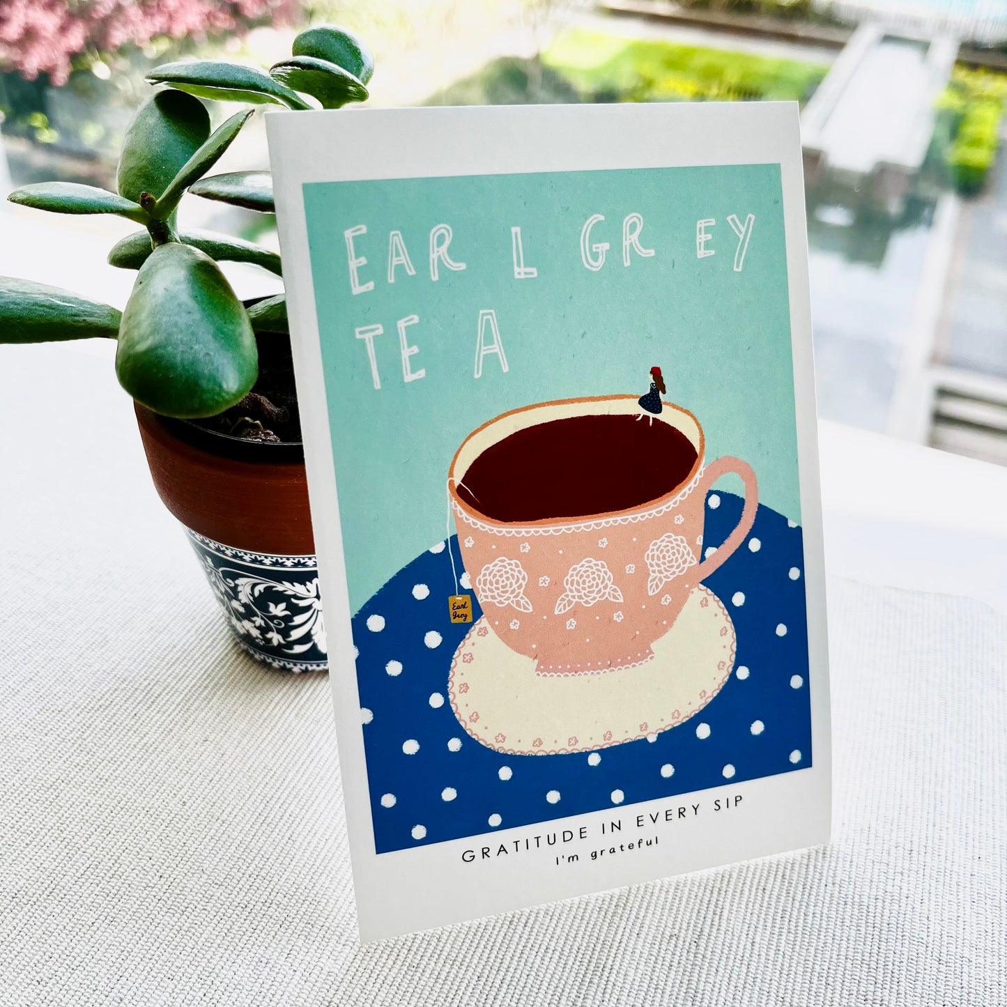 Thankful Table - Earl Grey Tea Postcard