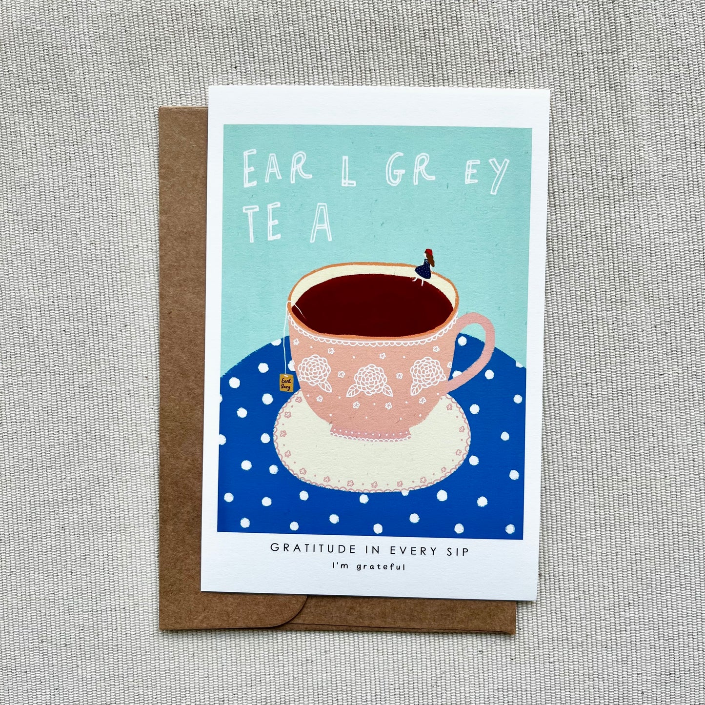 Thankful Table - Earl Grey Tea Postcard