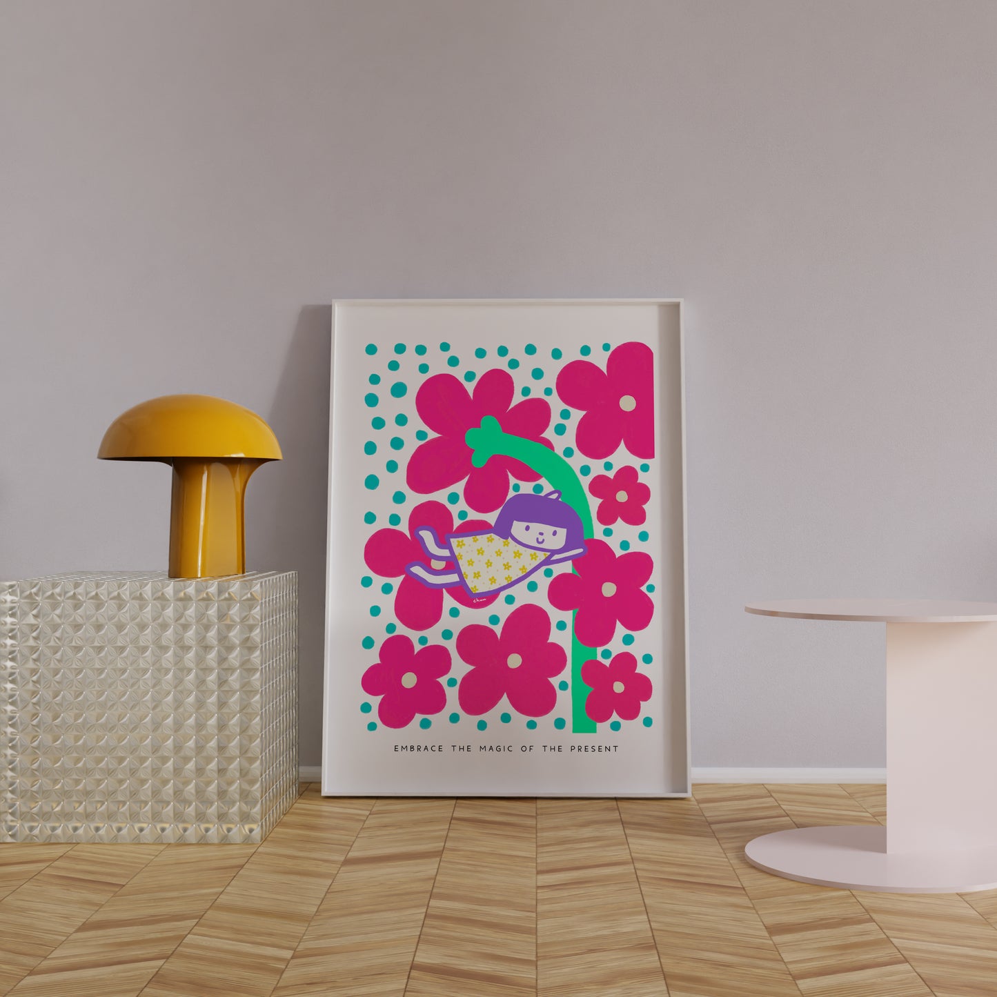 Embrace the Magic of the Present Poster | Inspirational and Whimsical Art