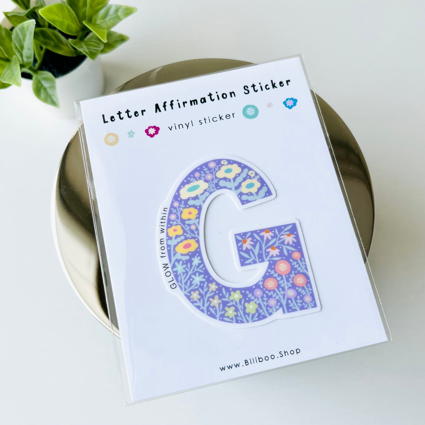 Letter G Sticker - GLOW from within