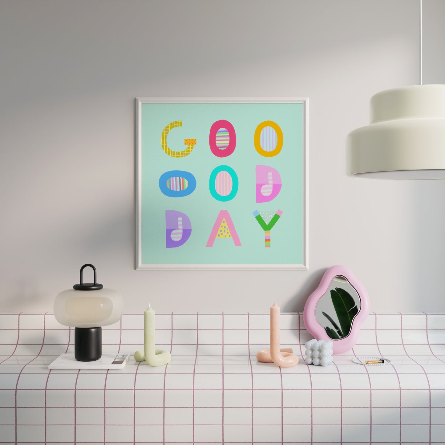 Good Day Poster (Pale Blue) – Pick Pop Prints