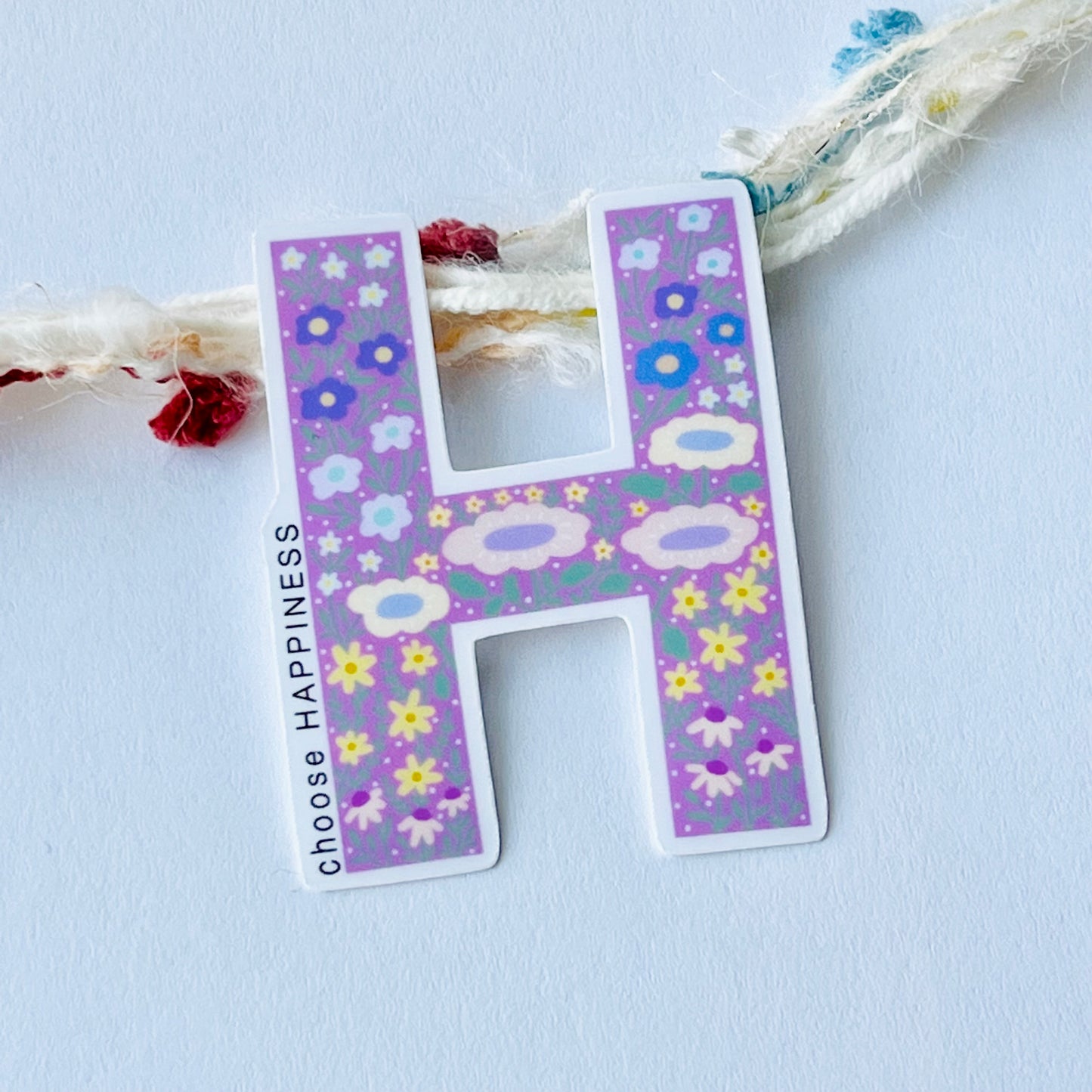 Letter H Sticker - choose HAPPINESS