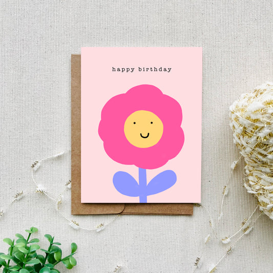 Happy Flower Birthday Card
