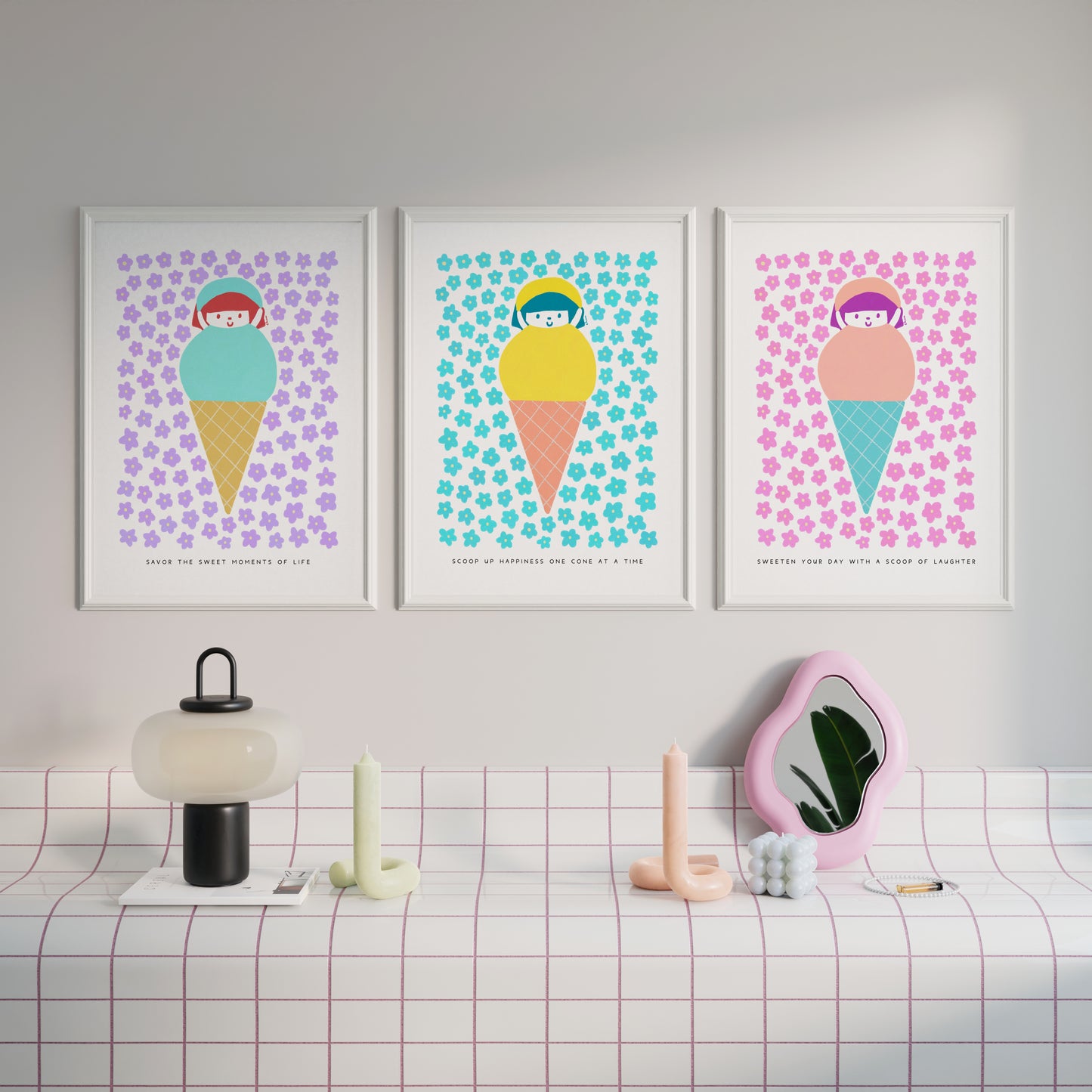 Sweeten Your Day with a Scoop of Laughter Poster | Inspirational and Playful Art