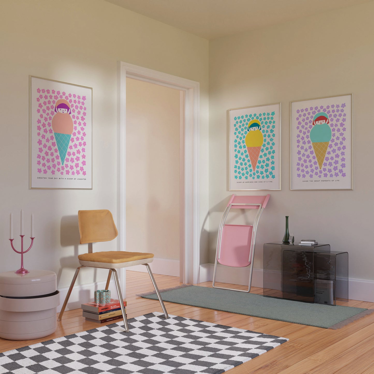 Sweeten Your Day with a Scoop of Laughter Poster | Inspirational and Playful Art