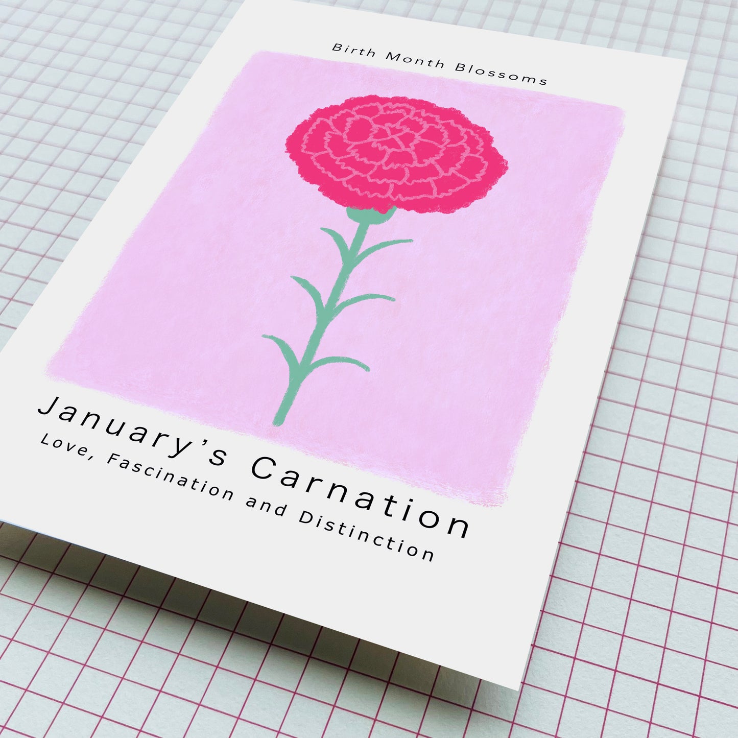 January's Carnation - Postcard