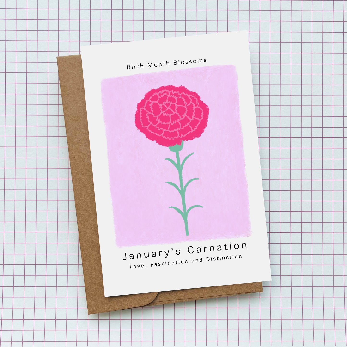 January's Carnation - Postcard