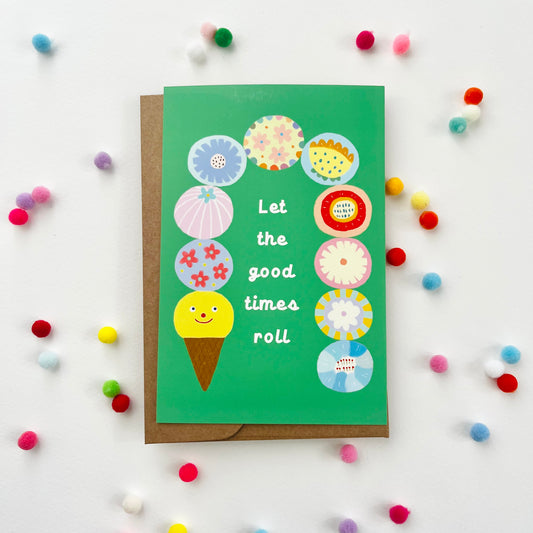 Let the Good Times Roll – haPPy scOOp Postcard