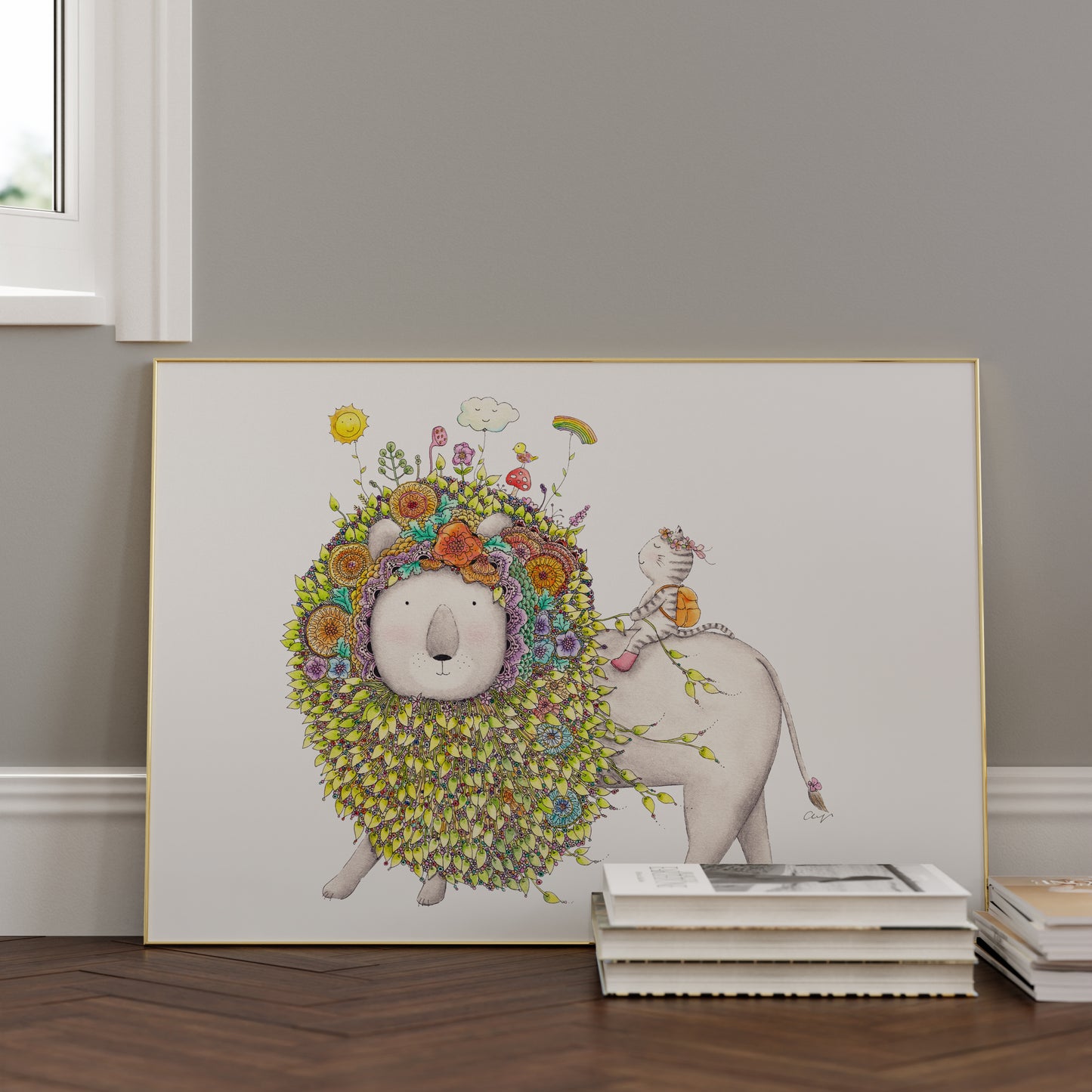 Lion and Cat - Poster