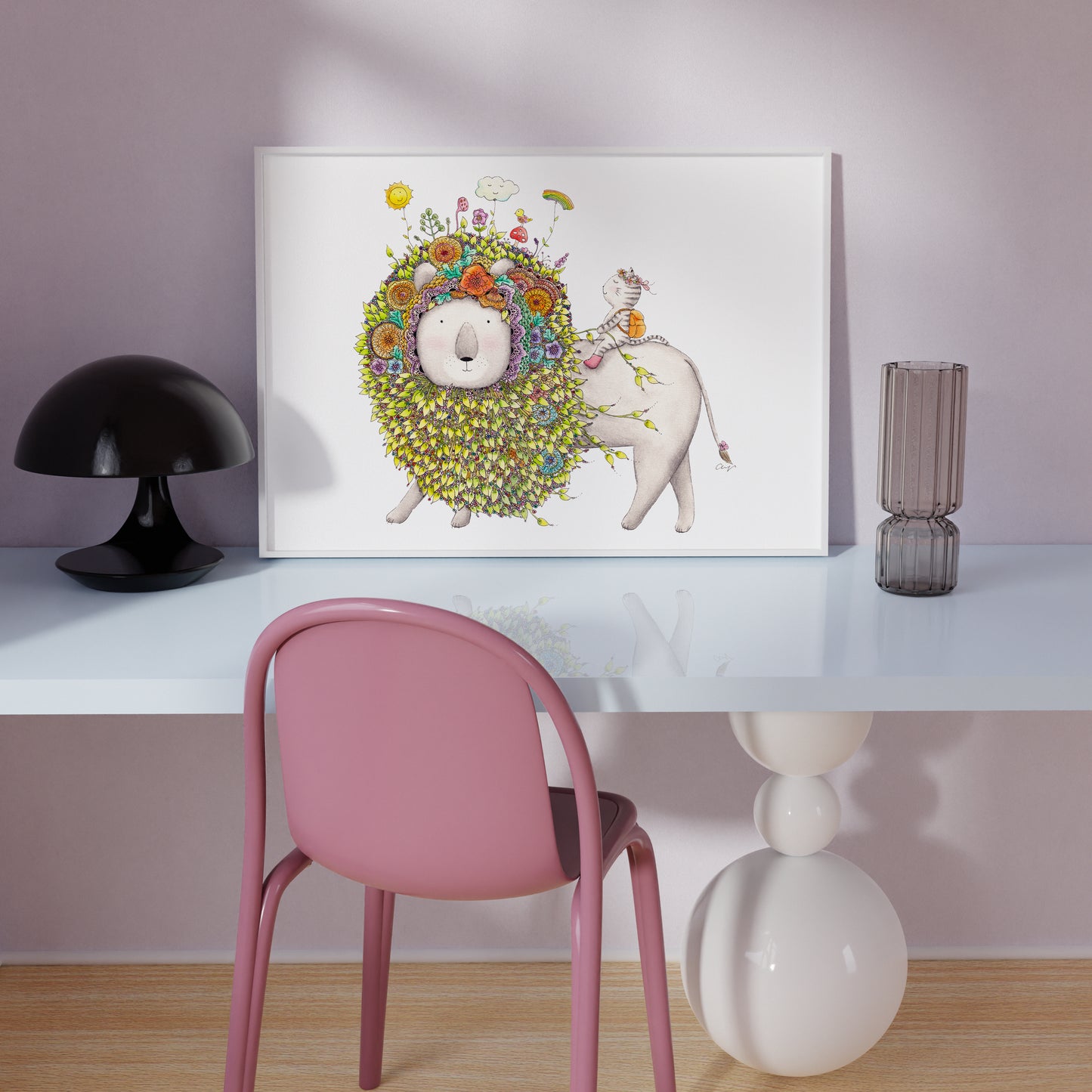 Lion and Cat - Poster