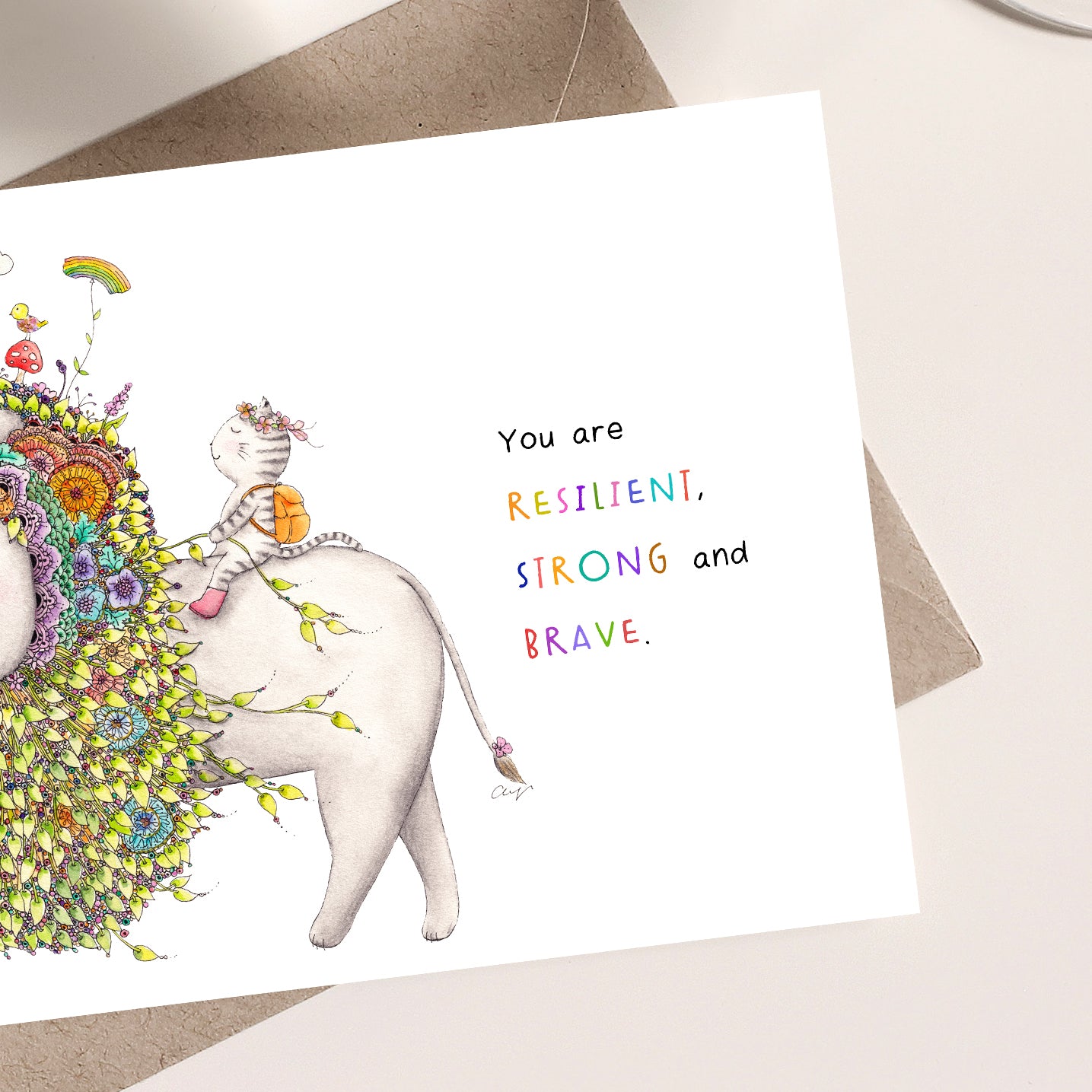 Lion and Cat - Postcard