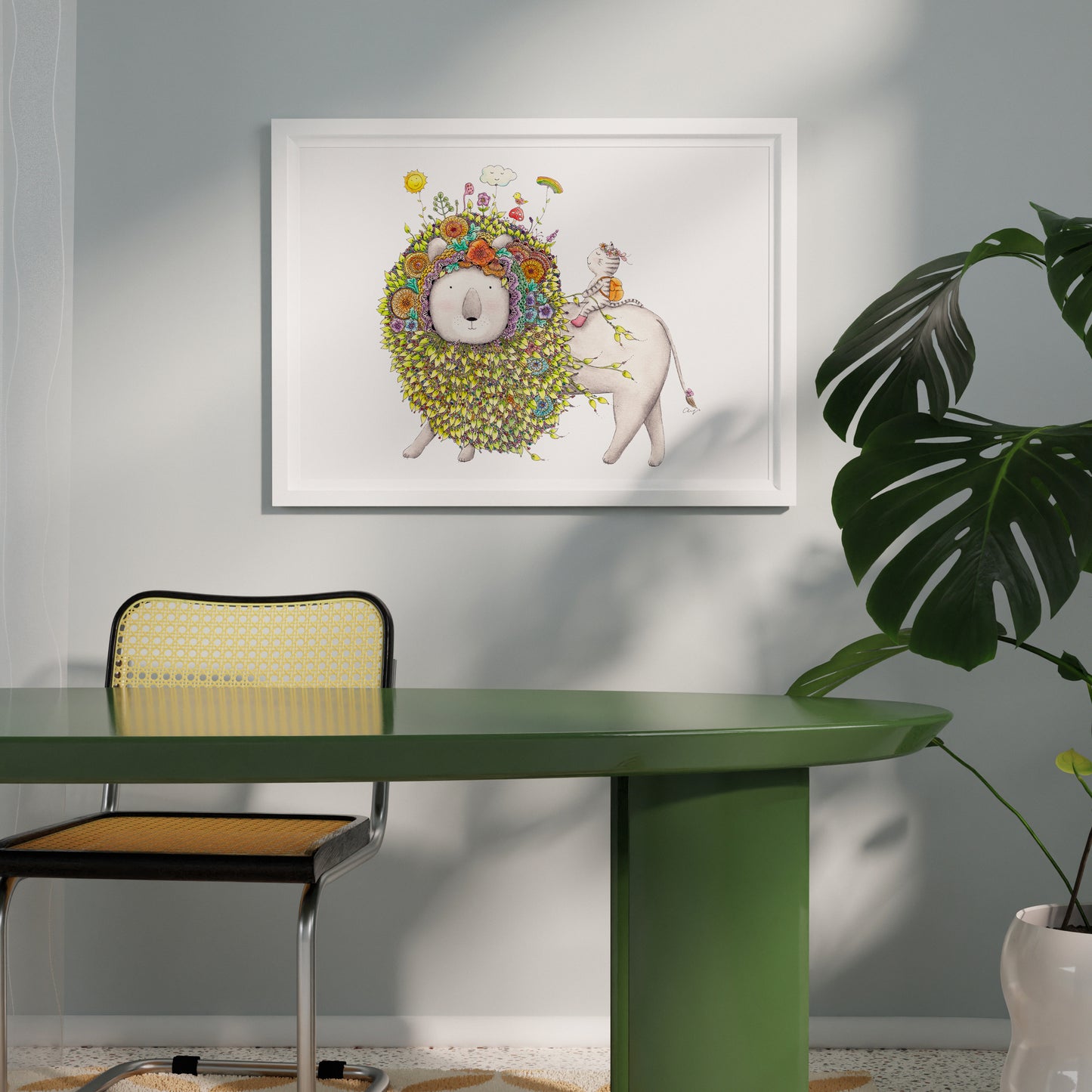 Lion and Cat - Poster