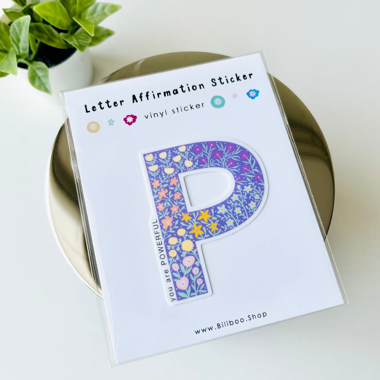 Letter P Sticker - you are POWERFUL