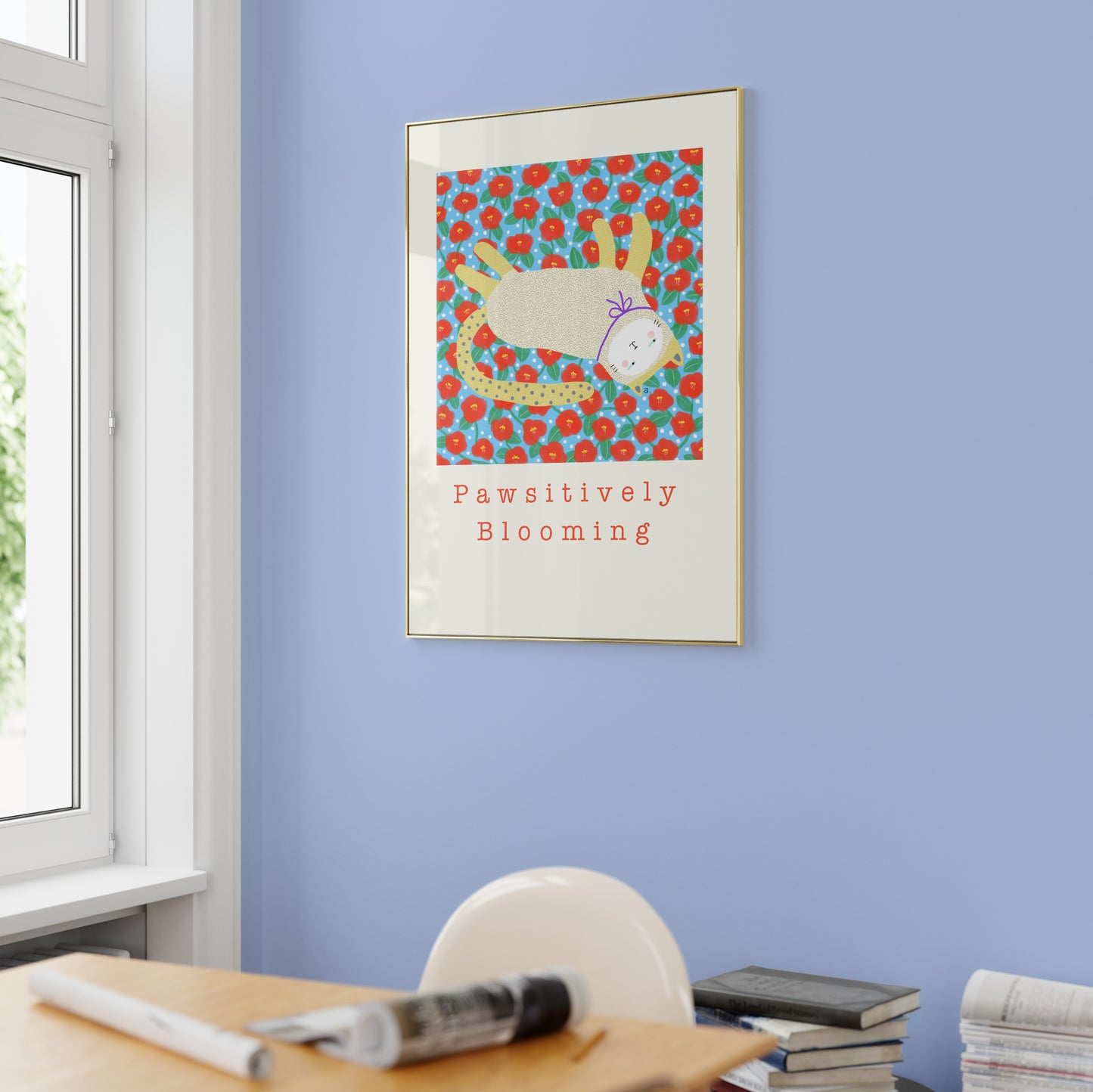 Pawsitively Blooming - Portrait Poster