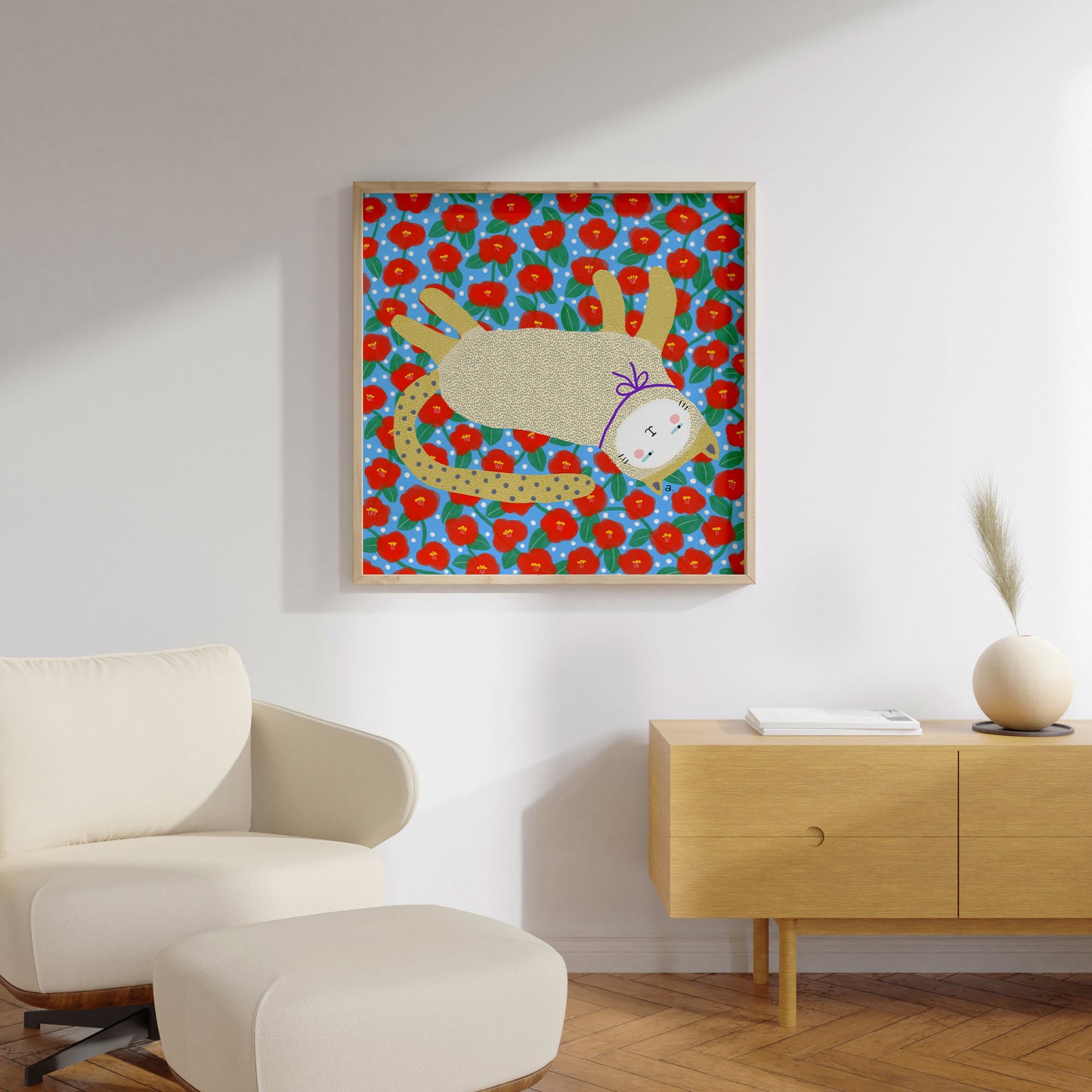 Pawsitively Blooming - Square Poster