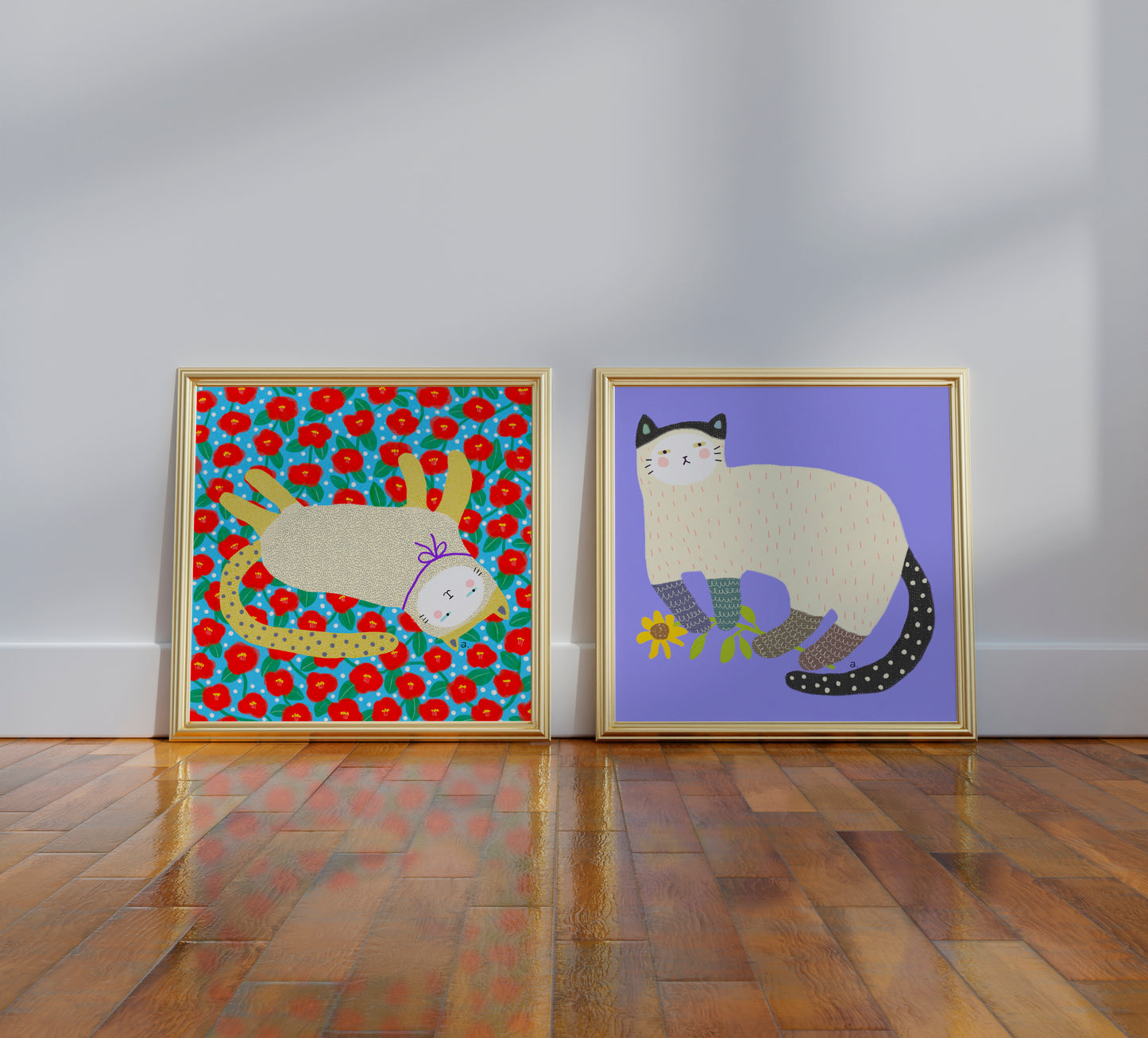 Pawsitively Blooming - Square Poster