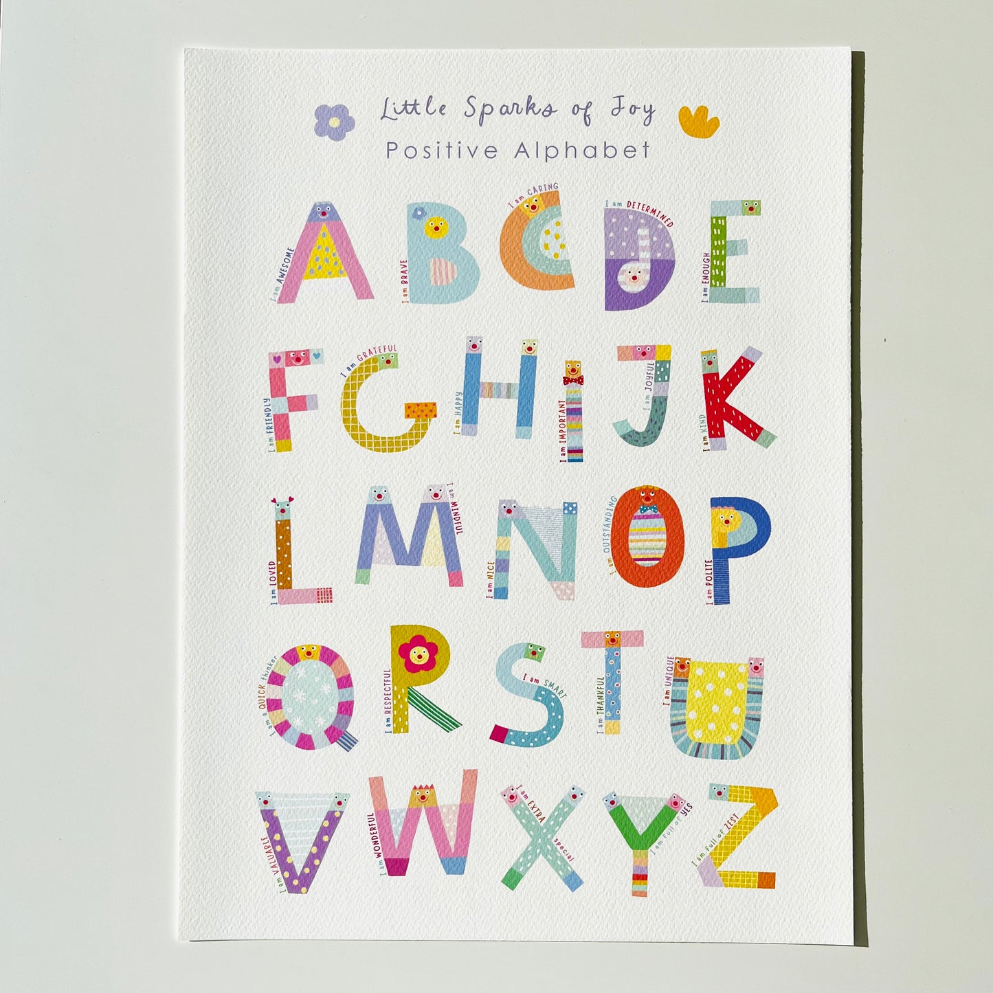 Little Sparks of Joy Collection - Positive Alphabet Poster