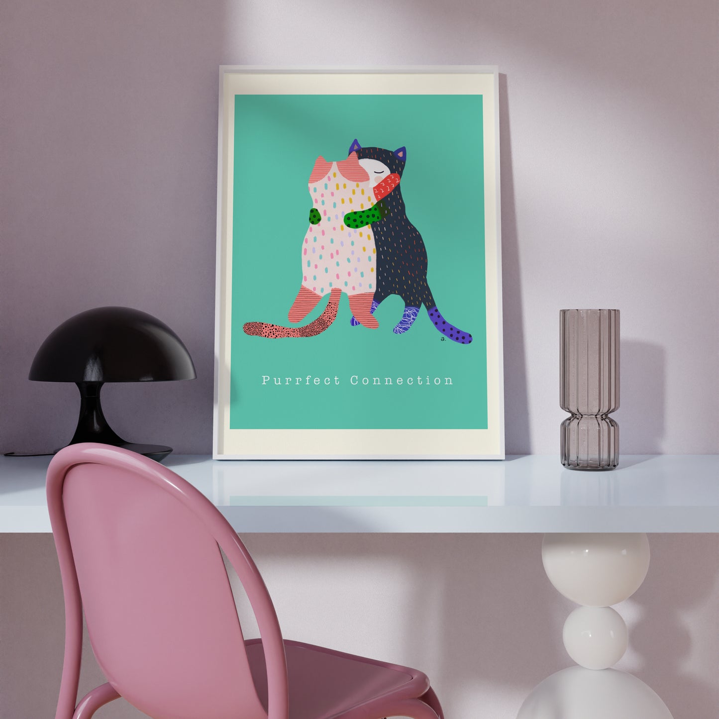 Purrfect Connection - Portrait Poster