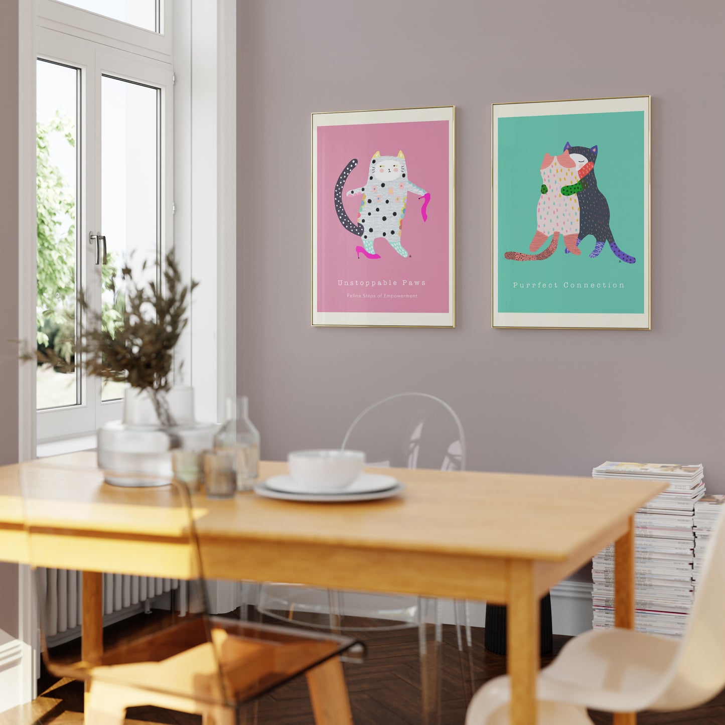 Purrfect Connection - Portrait Poster