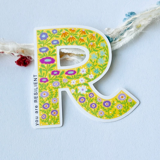 Letter R Sticker - you are RESILIENT
