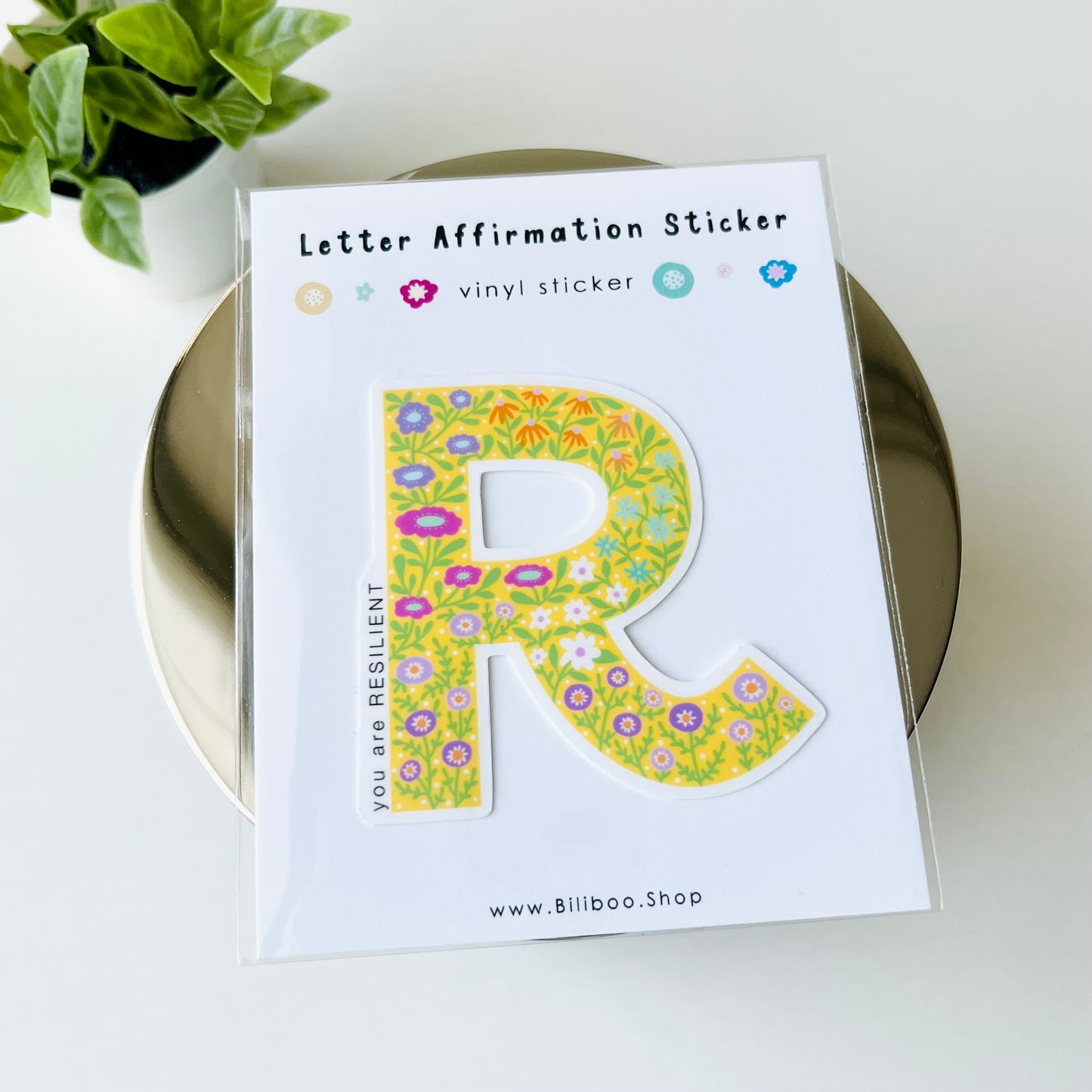 Letter R Sticker - you are RESILIENT