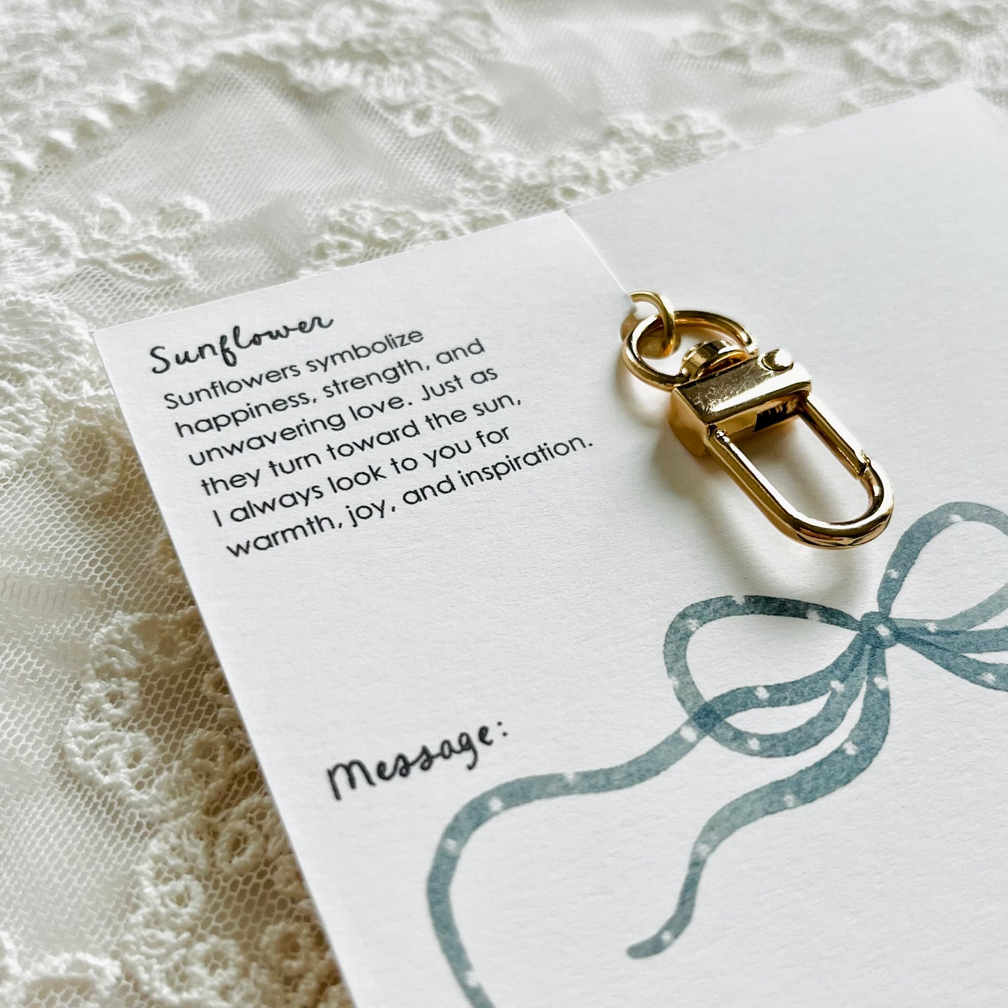 Sunflower Keychain with Message Card