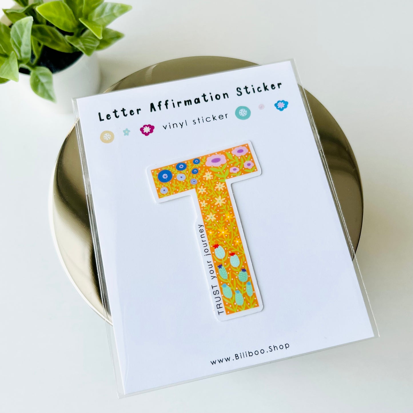 Letter T Sticker - TRUST your journey