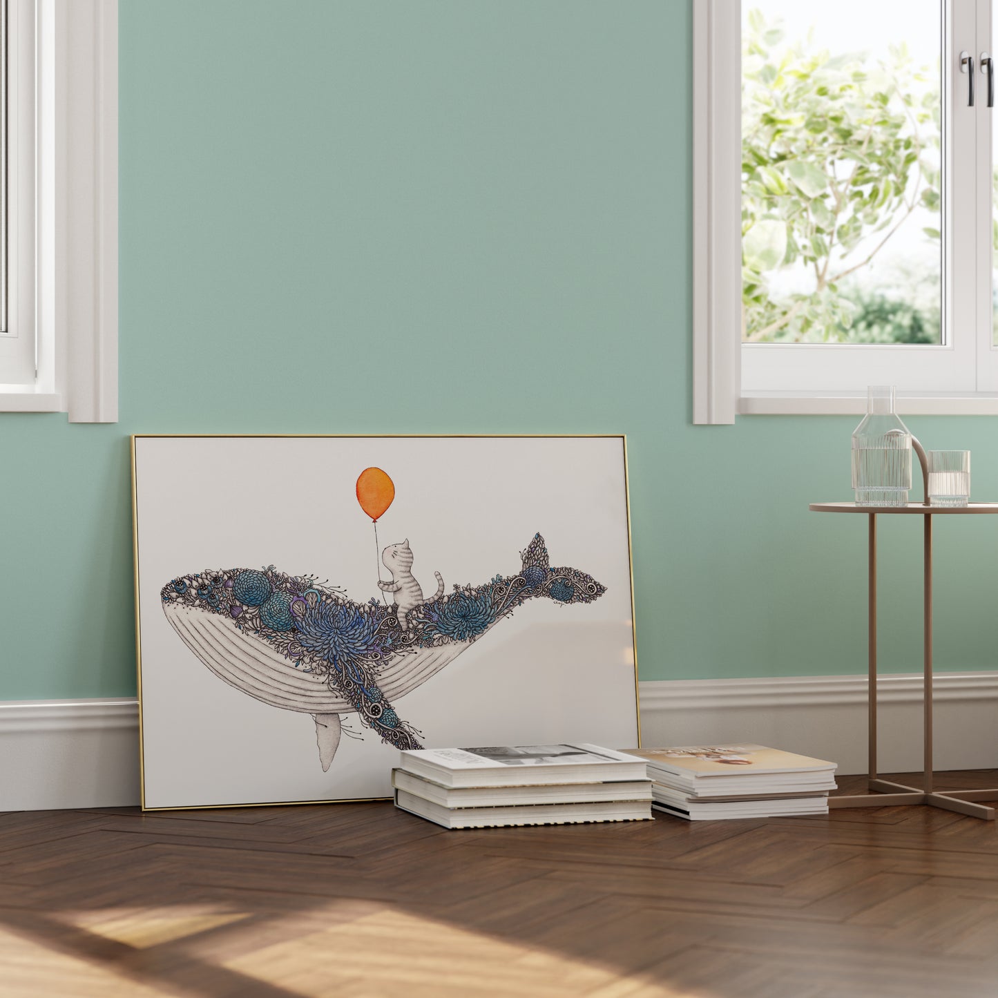 Whale and Cat - Poster