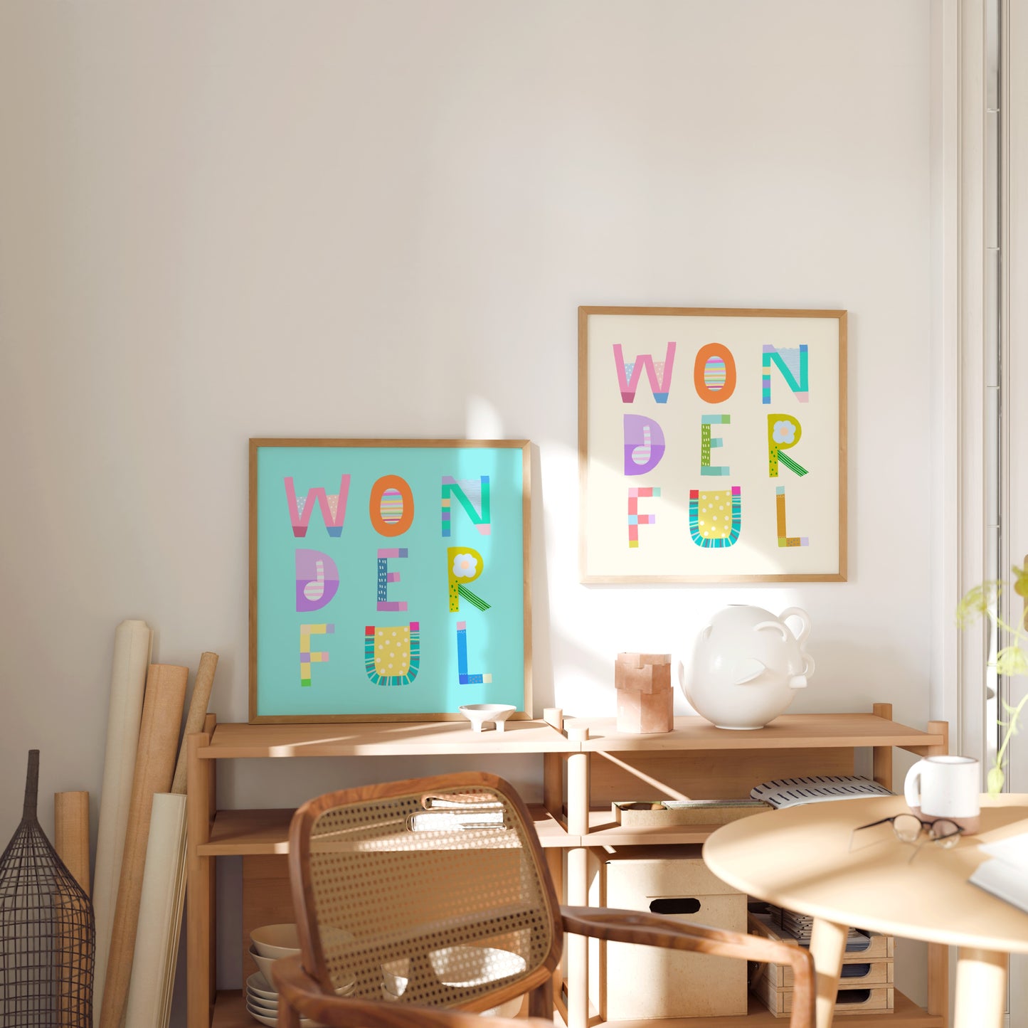 Wonderful Poster (Soft Blue) – Pick Pop Prints