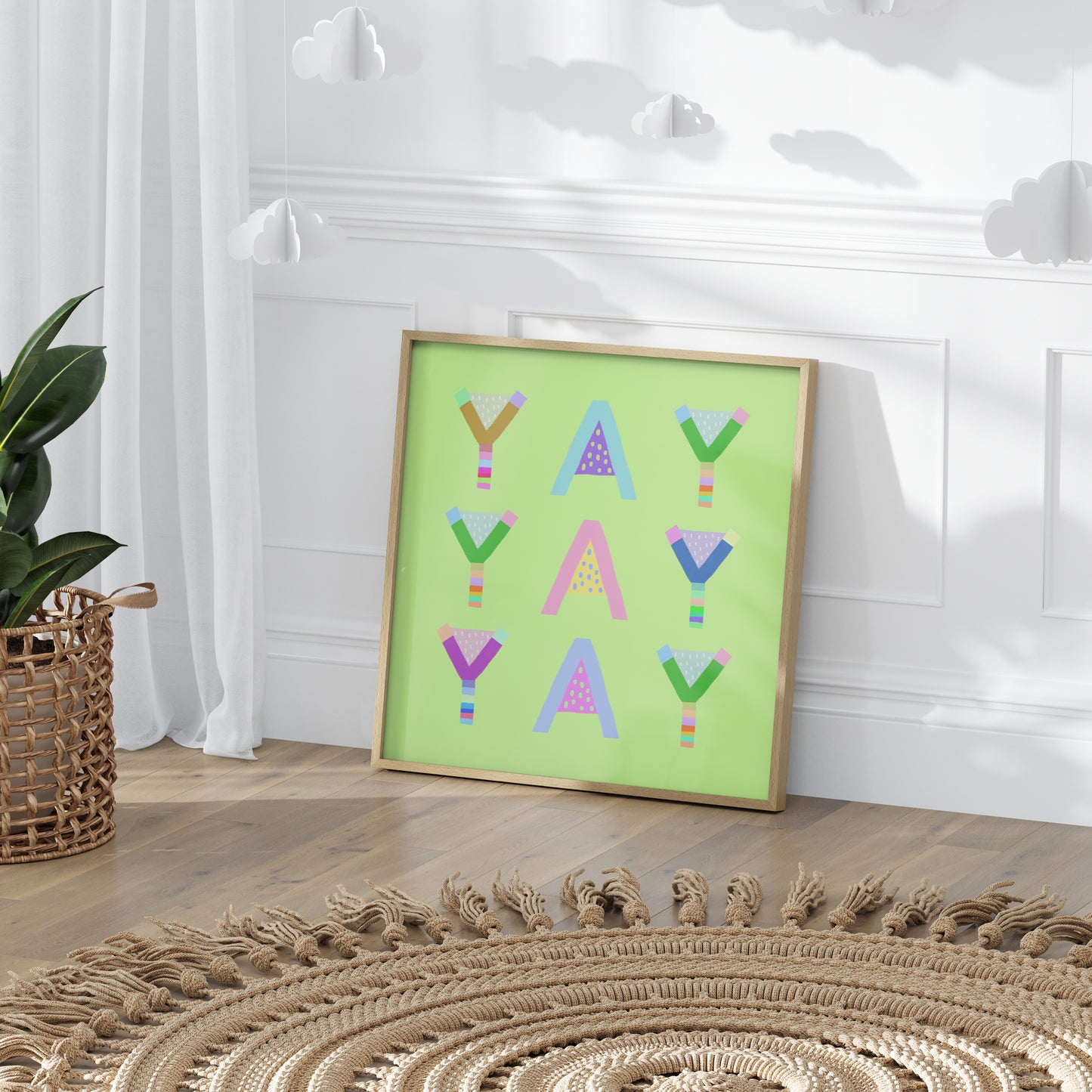 Yay Yay Yay Poster (Light Green) – Pick Pop Prints