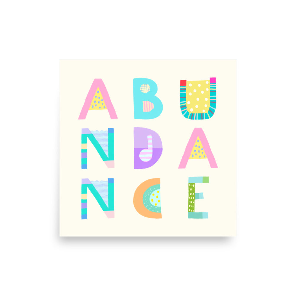 Abundance Poster (Cream White) – Pick Pop Prints