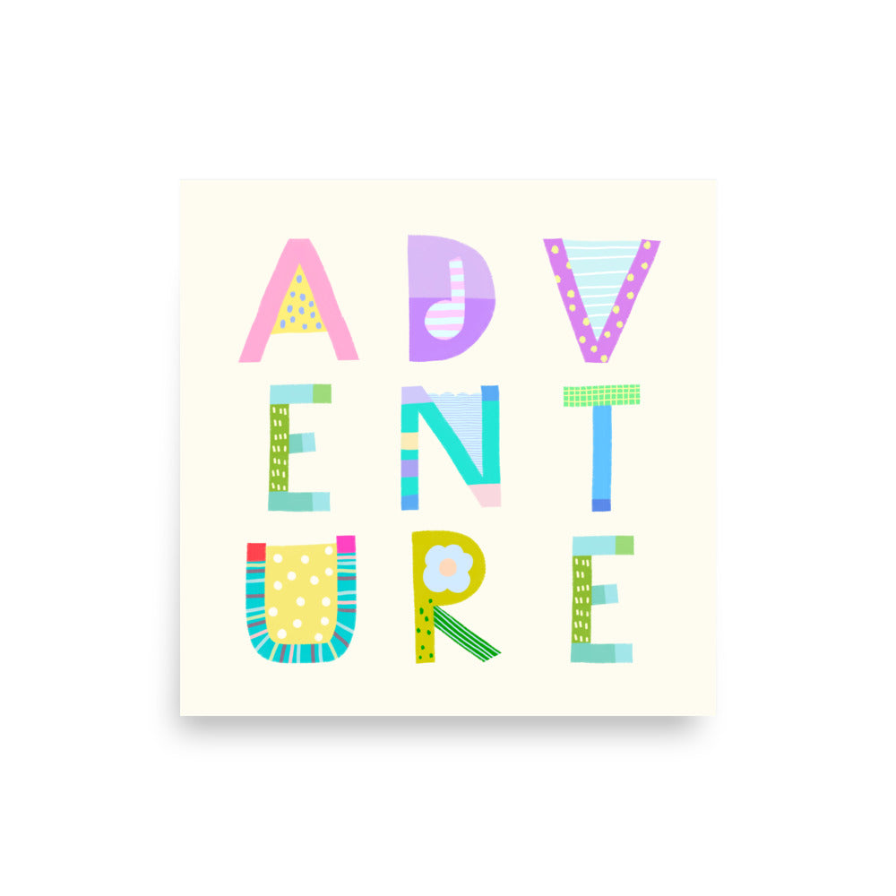 Adventure Poster (Cream White) - Pick Pop Prints