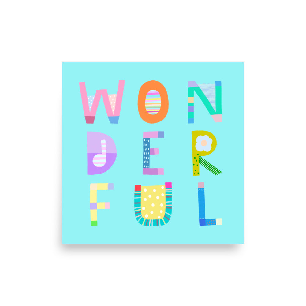 Wonderful Poster (Soft Blue) – Pick Pop Prints