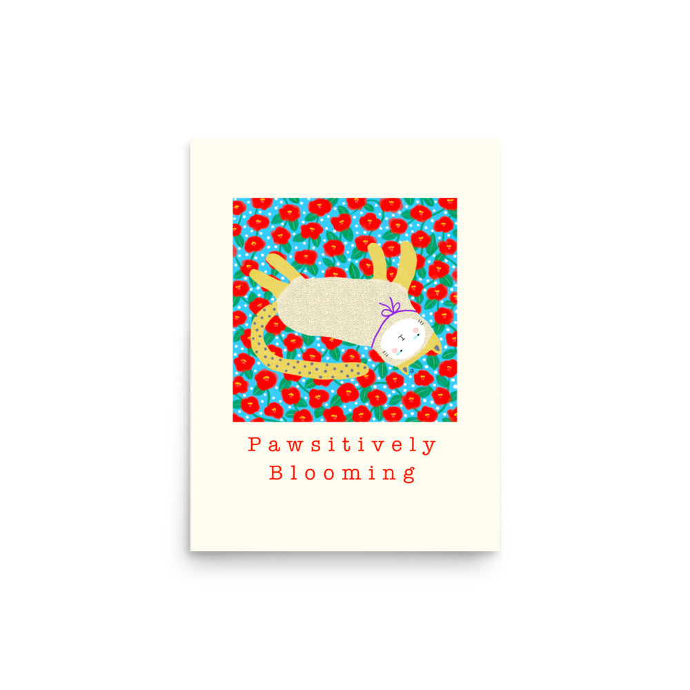 Pawsitively Blooming - Portrait Poster