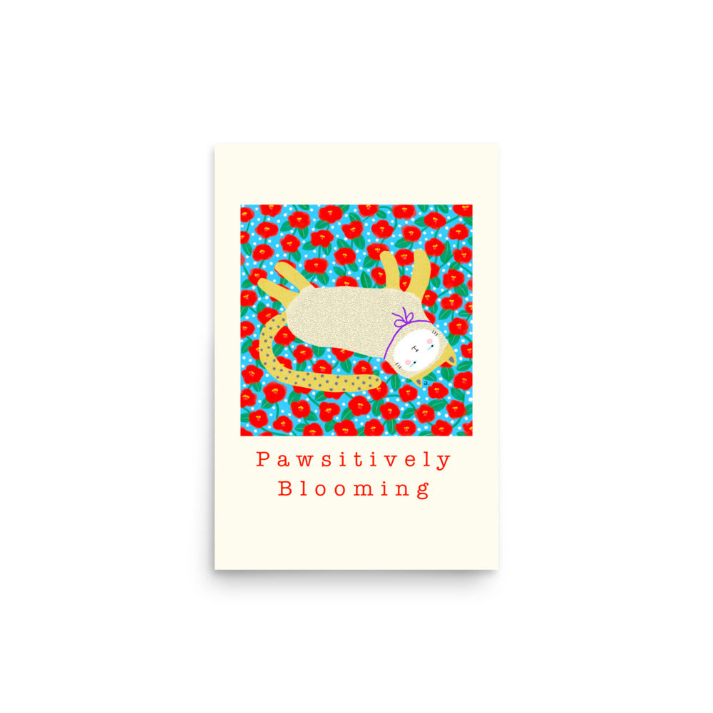 Pawsitively Blooming - Portrait Poster