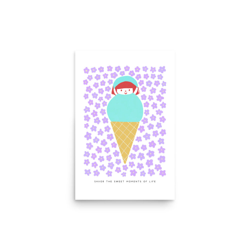 Savor the Sweet Moments of Life Poster | Inspirational and Playful Art