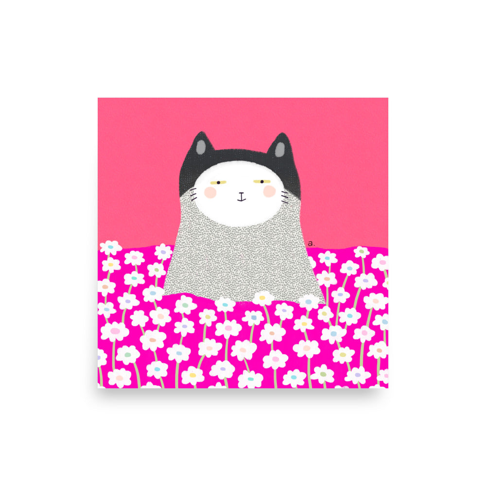 Cat Amongst the Blooms - Square Poster