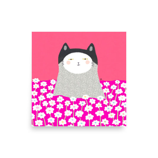 Cat Amongst the Blooms - Square Poster