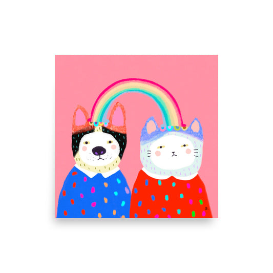 Woofs n Meows - Square Poster